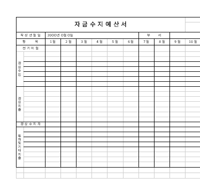 자금수지예산서2